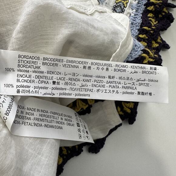 NWT Zara Womens Boho Blouse Crochet Knit Sleeve Size XS Embroidered - Picture 7 of 7